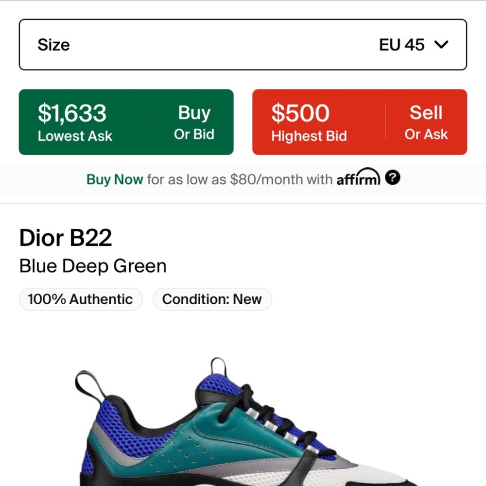 Dior BlueGreen sneakers size 45 / 1500+ on stockx - Picture 4 of 4